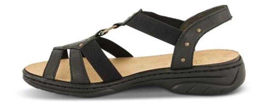 Kvinder Rieker | Rieker Damesandal Sort 64574-00