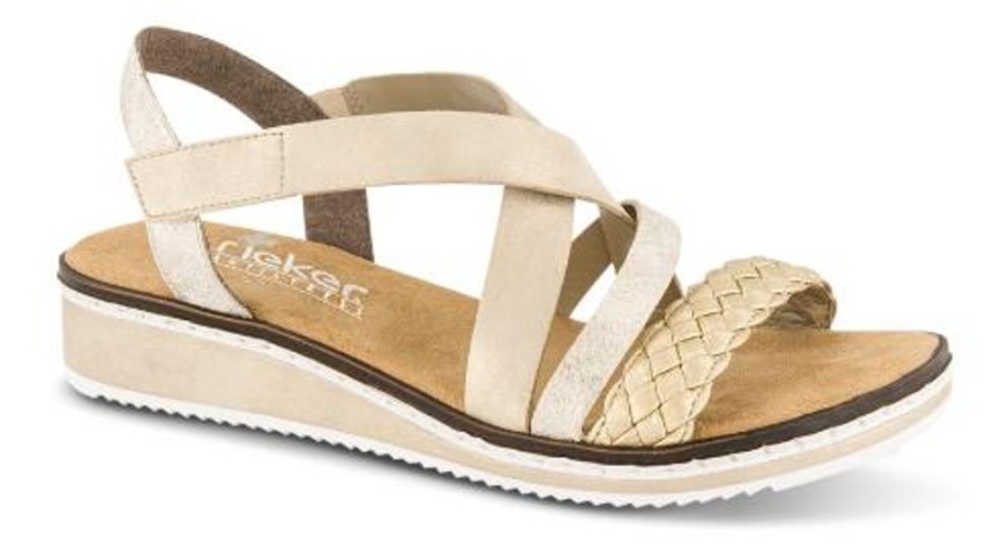 Kvinder Rieker | Rieker Damesandal Beige V3663-90