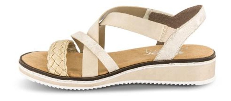 Kvinder Rieker | Rieker Damesandal Beige V3663-90