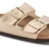 Kvinder Birkenstock | Birkenstock Arizona Birko-Flor Guld 1016111