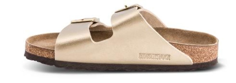 Kvinder Birkenstock | Birkenstock Arizona Birko-Flor Guld 1016111