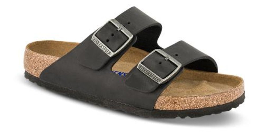 Maend Birkenstock | Birkenstock Arizona Med Blod Fodseng Sort 752481