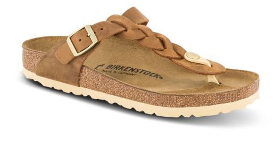 Kvinder Birkenstock | Birkenstock Gizeh Flet Brun 1021355