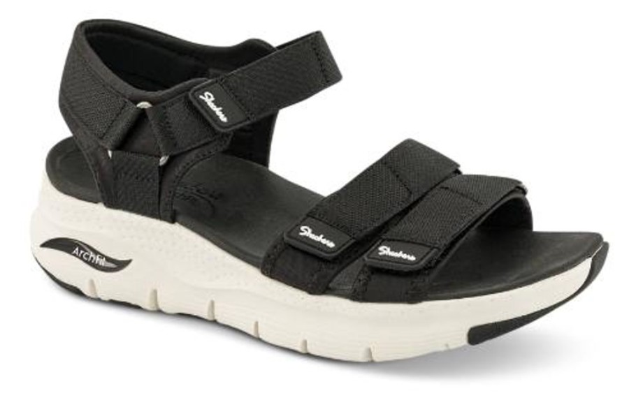 Kvinder Skechers | Skechers Damesandal Sort 119305