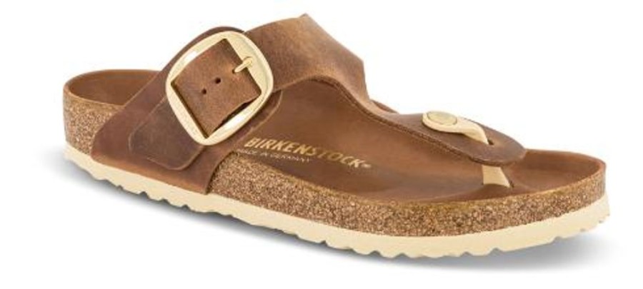 Kvinder Birkenstock | Birkenstock Gizeh Big Buckle Brun 1018745