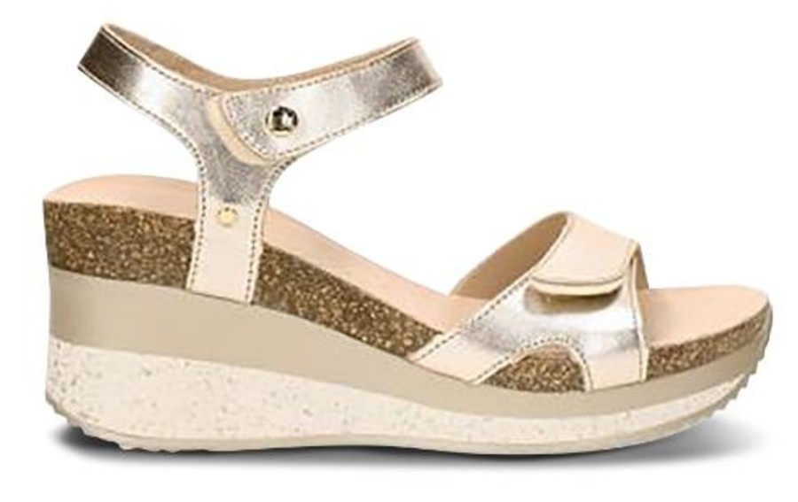 Kvinder Panama Jack | Panama Jack Damesandal Med Hael Guld Nica Sport B11