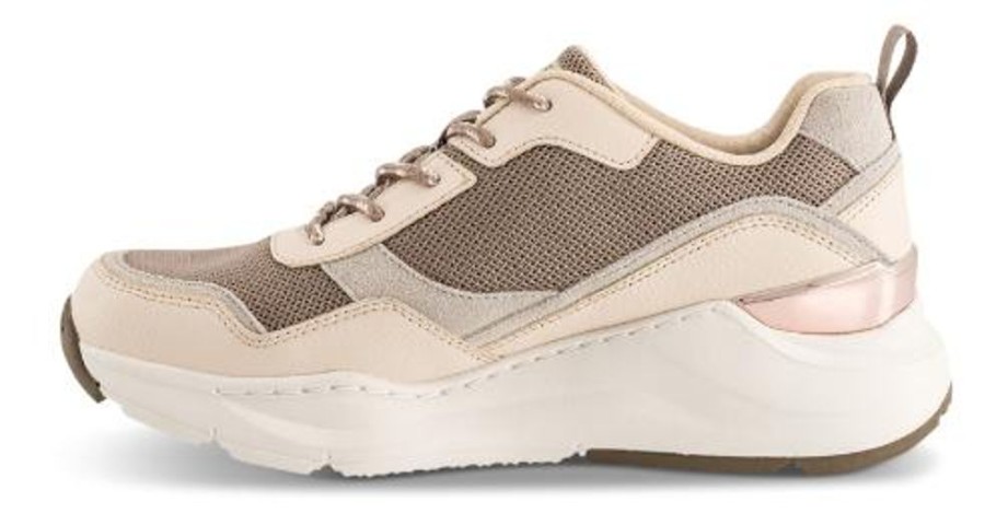 Kvinder Skechers | Skechers Sneaker Beige 155011