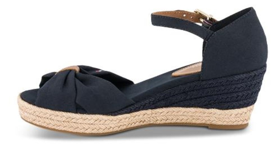 Kvinder Tommy Hilfiger | Tommy Hilfiger Damesandal Med Hael Bla Fw0Fw04785Dw5