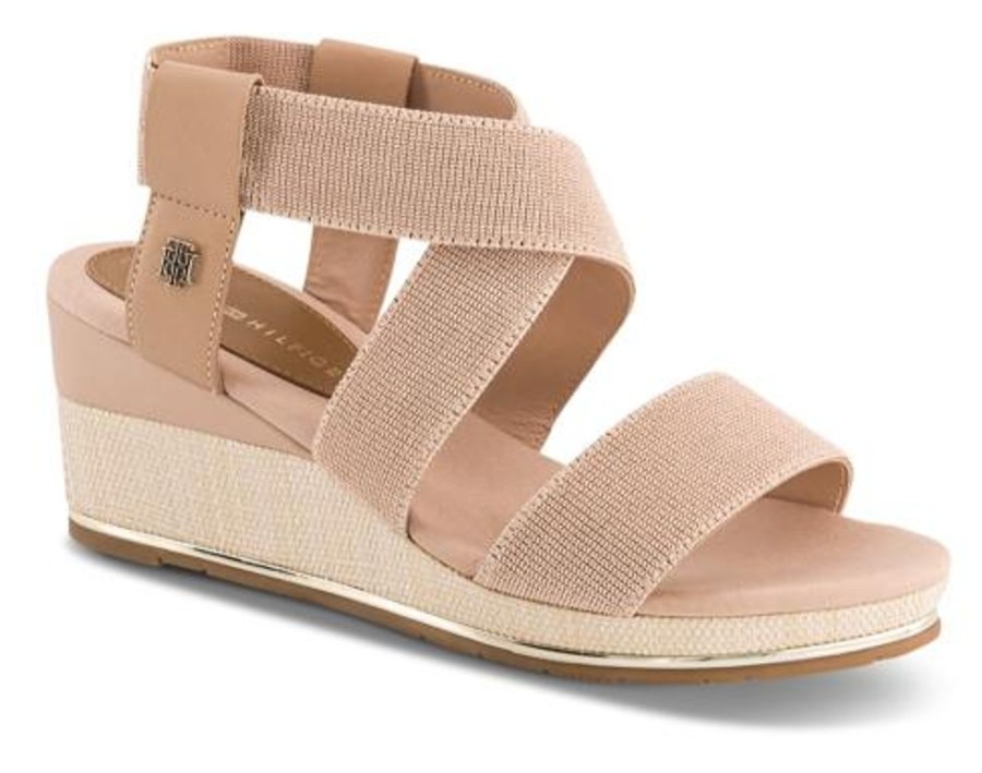 Kvinder Tommy Hilfiger | Tommy Hilfiger Damesandal Med Hael Beige Fw0Fw06305Abr