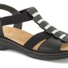 Kvinder Rieker | Rieker Damesandal Sort 64580-00