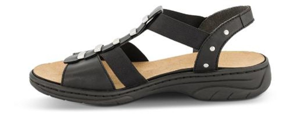 Kvinder Rieker | Rieker Damesandal Sort 64580-00