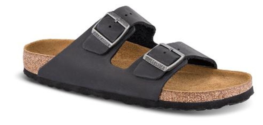 Maend Birkenstock | Birkenstock Arizona Med Blod Fodseng Sort 752481