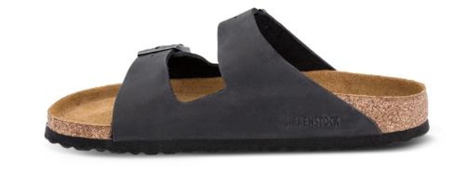 Maend Birkenstock | Birkenstock Arizona Med Blod Fodseng Sort 752481