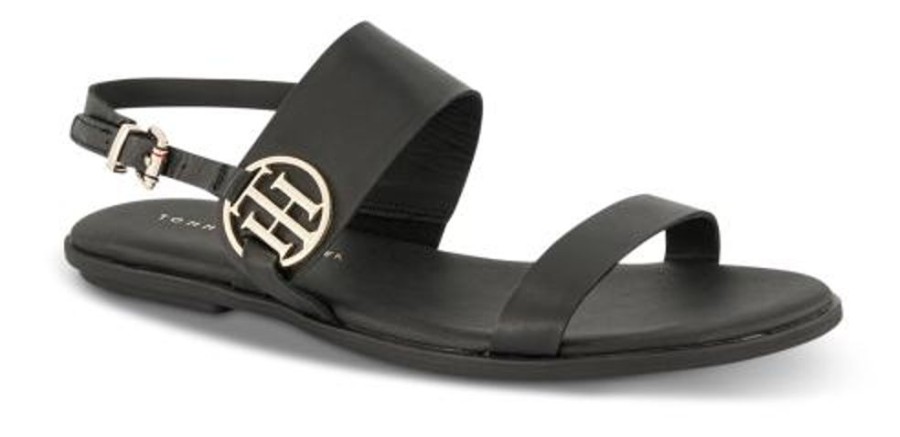 Kvinder Tommy Hilfiger | Tommy Hilfiger Damesandal Sort Fw0Fw06230Bds