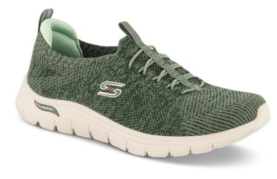 Kvinder Skechers | Skechers Sneaker Oliven 104374