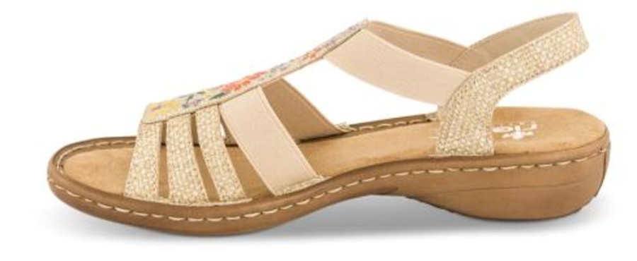 Kvinder Rieker | Rieker Damesandal Beige 60808-60