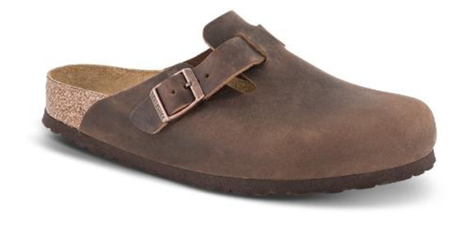 Maend Birkenstock | Birkenstock Boston Med Regular Soft Fodseng Oil-Laeder Habana