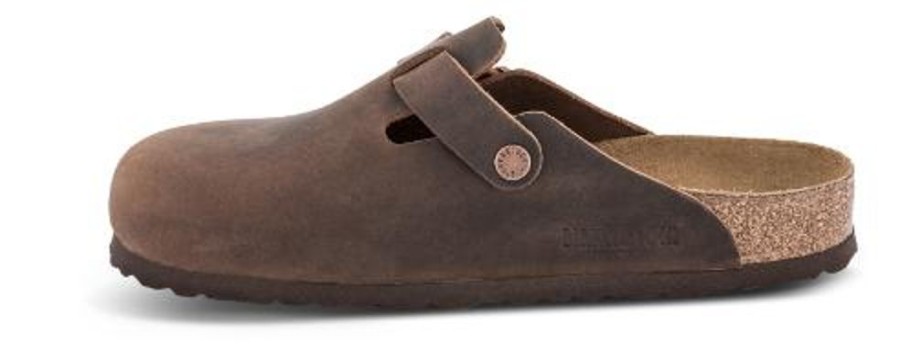 Maend Birkenstock | Birkenstock Boston Med Regular Soft Fodseng Oil-Laeder Habana