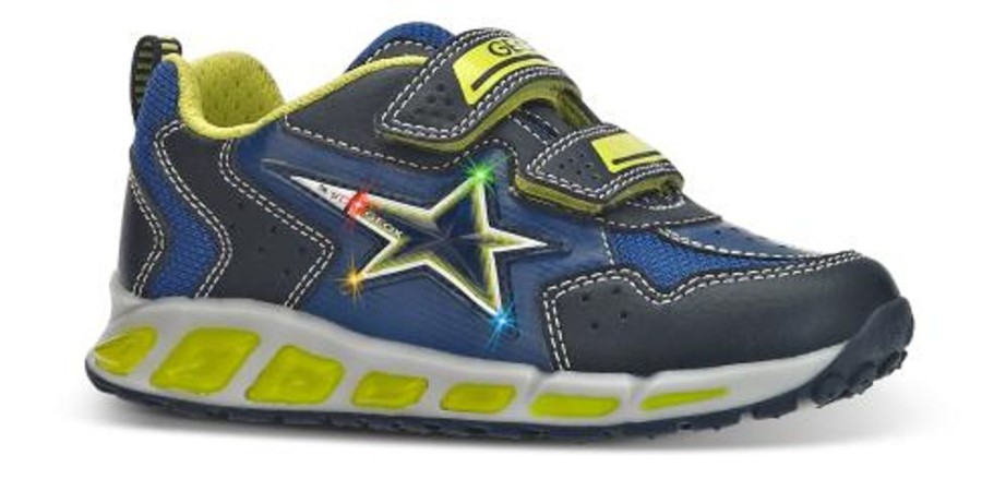 Born Geox | Geox Bornesneaker Bla/Gul J8294Dobu11C0749