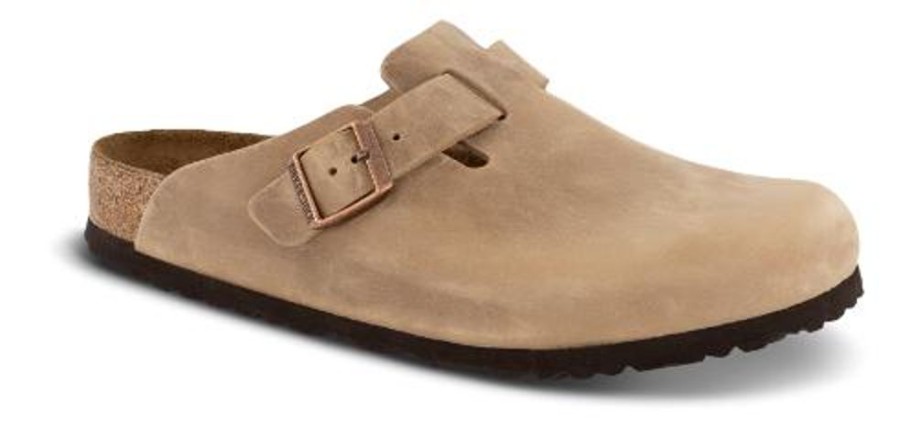 Maend Birkenstock | Birkenstock Boston Med Regular Soft Fodseng Oil-Laeder Tabacco