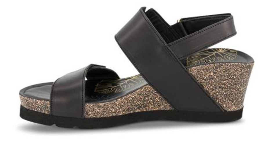 Kvinder Panama Jack | Panama Jack Damesandal Med Hael Sort Velvet B1