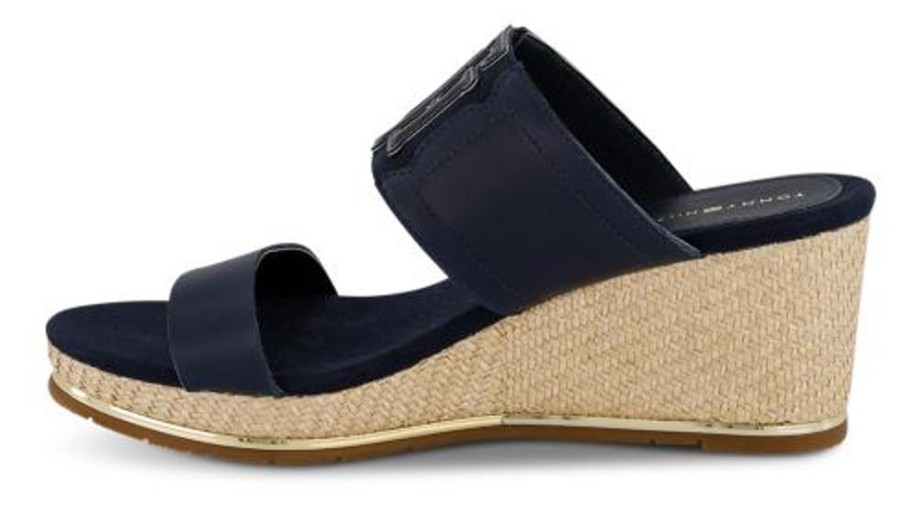 Kvinder Tommy Hilfiger | Tommy Hilfiger Damesandal Med Hael Bla Fw0Fw05621Dw5