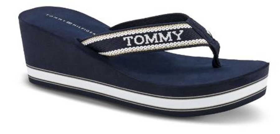 Kvinder Tommy Hilfiger | Tommy Hilfiger Damesandal Bla Fw0Fw07903Dw6