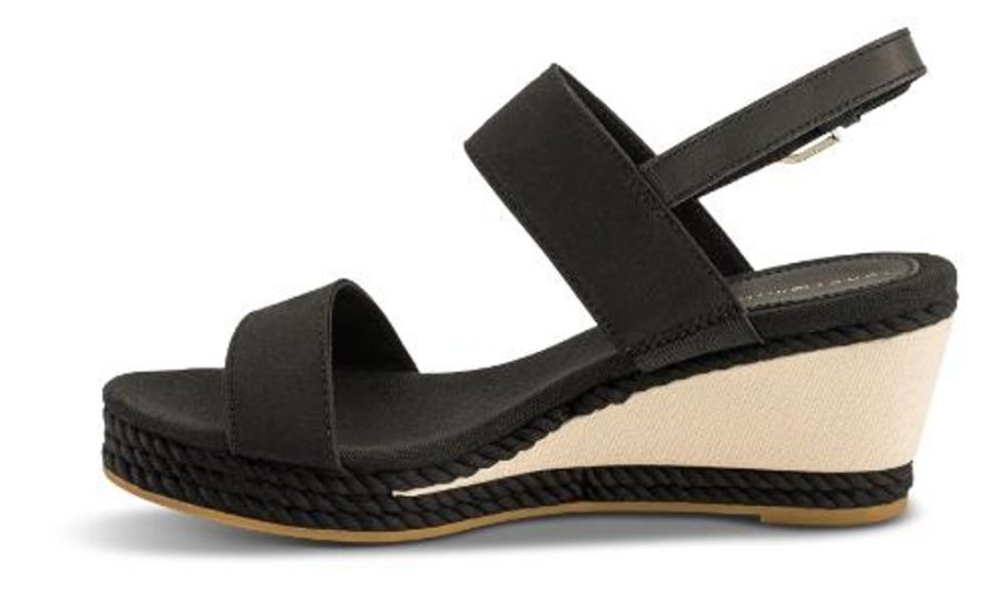 Kvinder Tommy Hilfiger | Tommy Hilfiger Damesandal Med Hael Sort Fw0Fw07092Bds