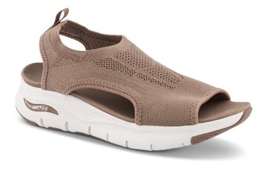 Kvinder Skechers | Skechers Damesandal Sort 119236