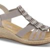 Kvinder Rieker | Rieker Damesandal Gra/Bla 62436-40