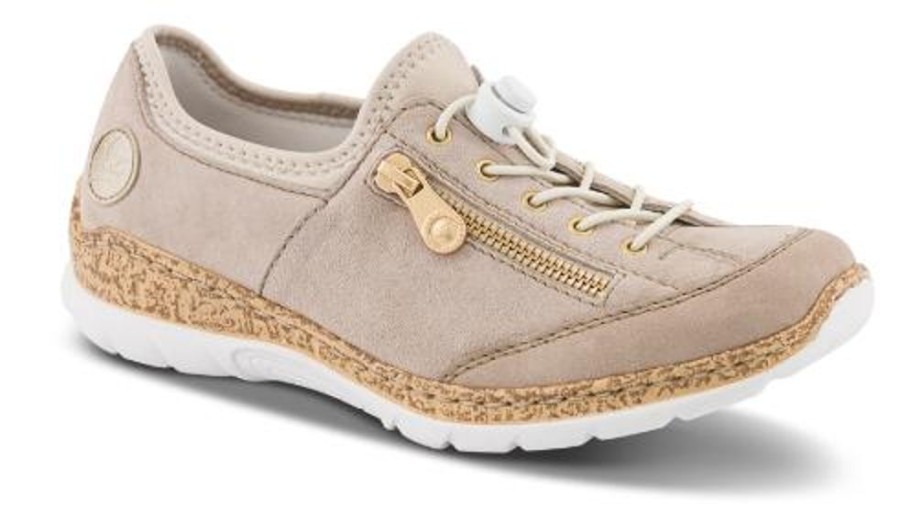 Kvinder Rieker | Rieker Damesko Beige N42F1-60