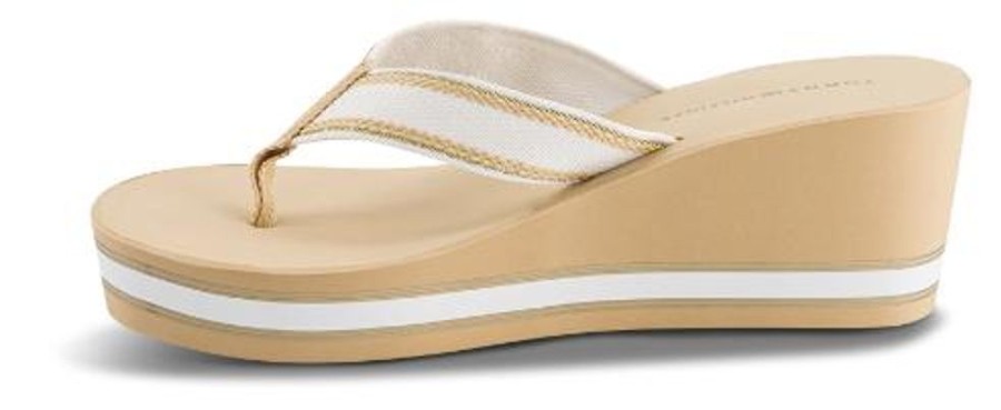 Kvinder Tommy Hilfiger | Tommy Hilfiger Damesandal Beige Fw0Fw07903Acr