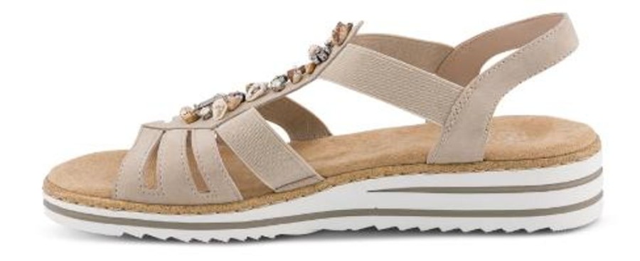 Kvinder Rieker | Rieker Damesandal Beige V0649-62